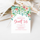 Doce Tropical 16 Aloha Luau Convite Aniversário<br><div class="desc">gráficos de DeniseAnneGraphics.etsy.com Aloha Sweet 16 Aniversário. Bonito convite para o aniversário de 16 anos de floral tropical.</div>
