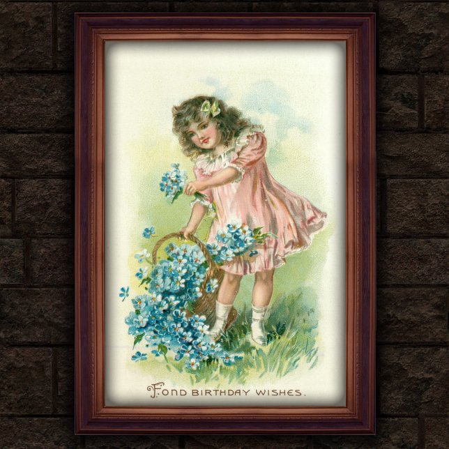 Doce Vintage 1908 Garota Floral Poster (Criador carregado)