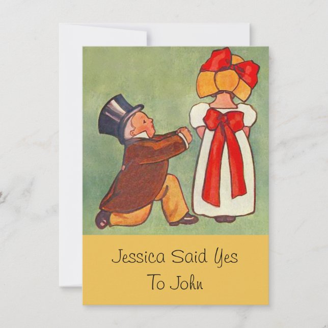 Doce Vintage Noivado Anúncio Convites (Frente)