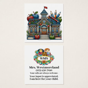 Docente da Escola de Cartão de Saída Ver Inverso