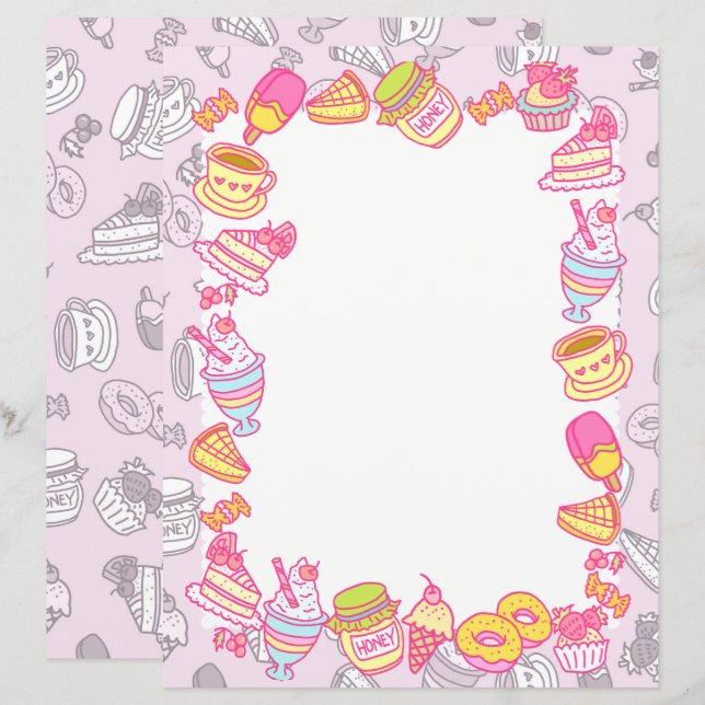 Doces e Bebidas Rosa (Frente/Verso)