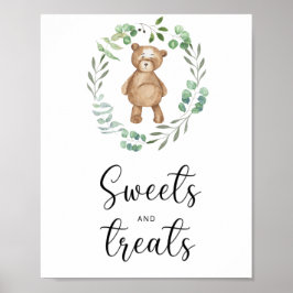 doces e guloseimas de ursinho poster para chá de b