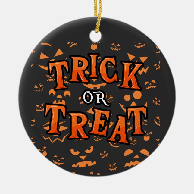 Doces ou Travessuras Ornamentos Halloween Círculo  (Frente)