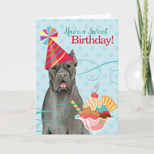 Docinho Cartão de Cane Corso de Aniversário (Frente)