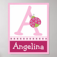 Docinho Pie Ladybug - Letra & Nome Wall Art Poster