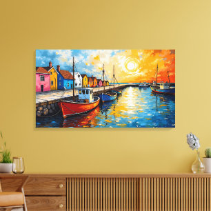 Docking Boats Canvas Art