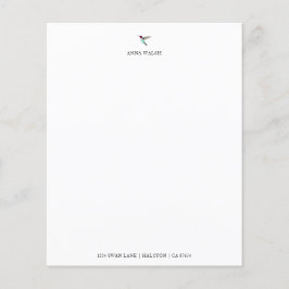 Documento de papelaria do Hummingbird Personalizad