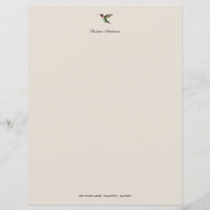 Documento de papelaria do Hummingbird Personalizad