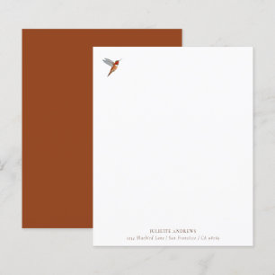 Documento de papelaria do Hummingbird Personalizad