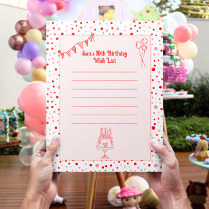 Documento Retro Red Pink Lista de Desejos de Anive