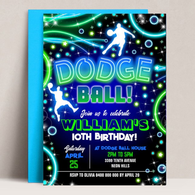 Dodgeball Birthday Convite Neon Dodgeball (DODGEBALL INVITATION Instant Download Corjl Dodgeball Party Dodgeball Printable Dodgeball BIRTHDAY)