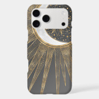Dodles Dourados Elegantes Sun Moon Mandala Design