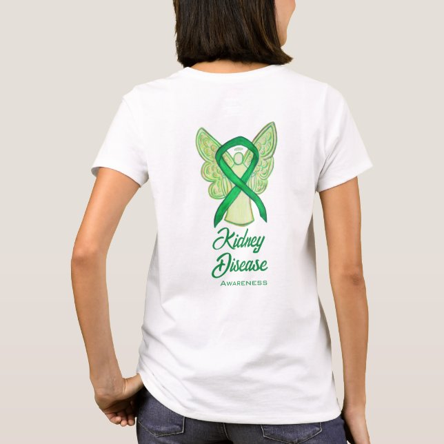 Doença Renal Sensibilização Friso Anjo T-Shirt (Verso)