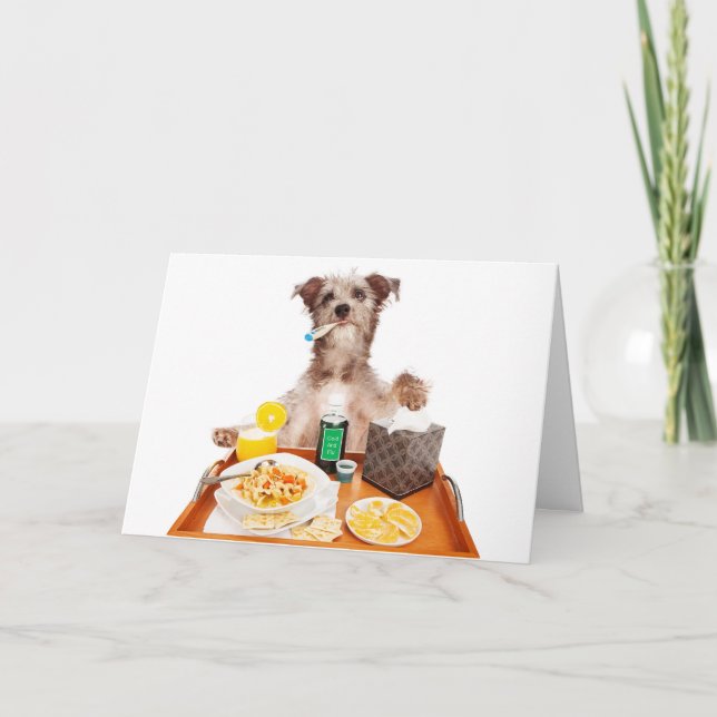 Doente como cartão de saudação de Cão (Frente)