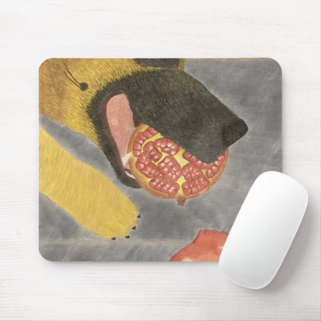 Dog and pomegranate mouse pad (Com mouse)