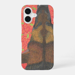 Dog and strawberry phone case