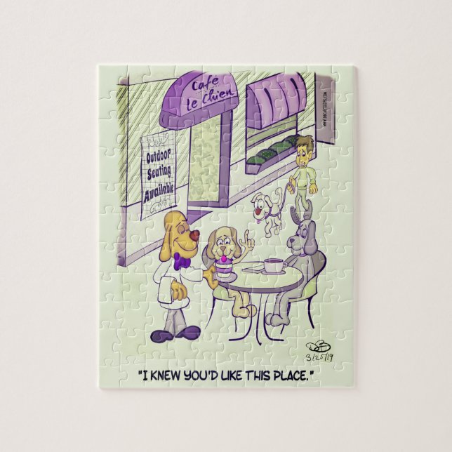 Dog Cafe Jigsee Quebra-cabeça (Vertical)