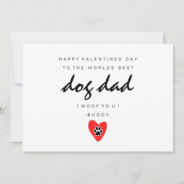 Dog Dad Valentines Card (Frente)