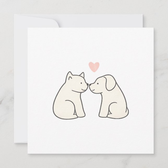 Dog Love Flat Card (Frente)