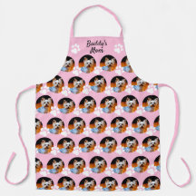 Dog Mãe Pet Photo Pattern Name Pink w Paw Print