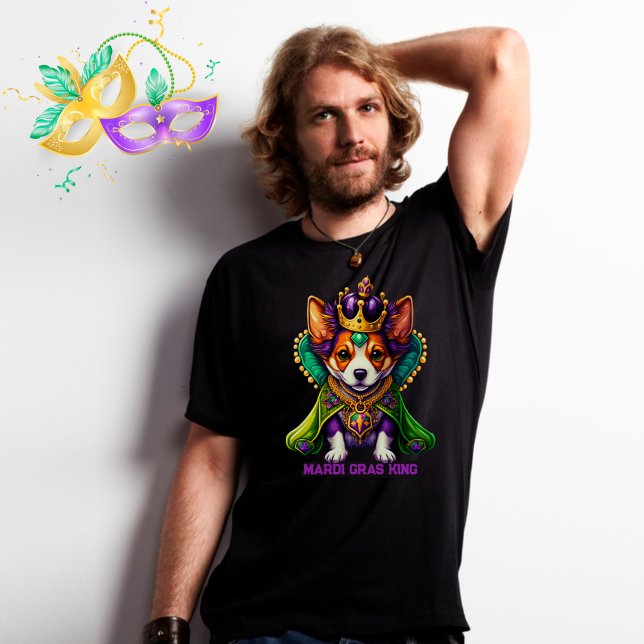 Dog Mardi Gras King T-Shirt (Criador carregado)