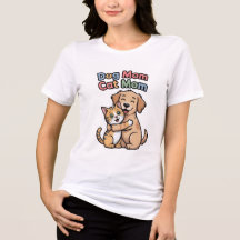 Dog Mom Cat Mom Cute Dog And Cat Hug Women T-Shirt
