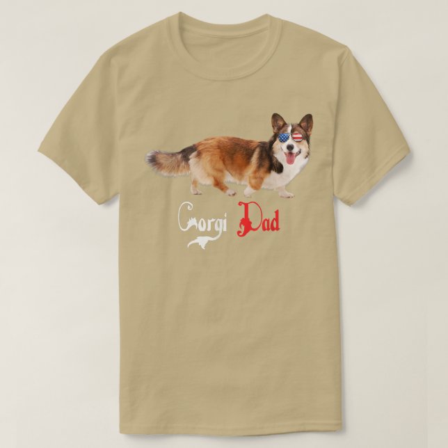 Dog Papa Puppy Dad Corgi T-Shirt (Frente do Design)