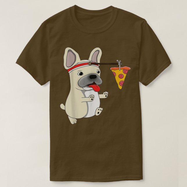 Dog Pizza Funny PUG T-Shirt (Frente do Design)