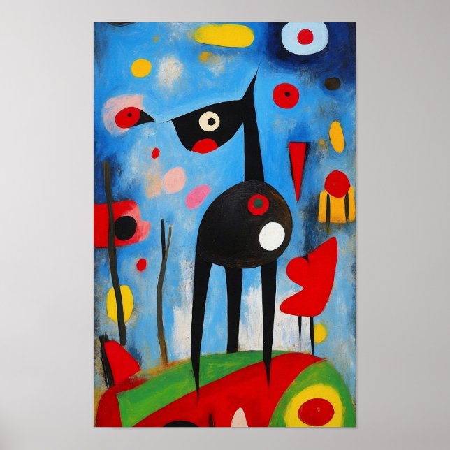 Dog Poster Harmony: Um Ode a Joan Miró (Frente)