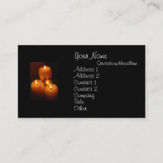 Dog tags e velas dos cartões de visitas