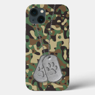 Dog tags Militares com Impressões de Pata em Camo