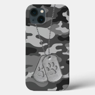 Dog tags Militares com Impressões de Pata em Camo