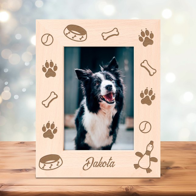 Dog Toys Dish Paw Prints 5x7 (Criador carregado)