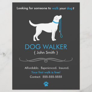 Dog Walker Walker Business Flyer Modelo