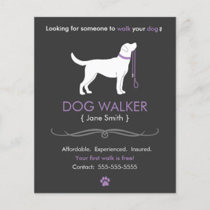 Dog Walker Walker Business Flyer Modelo