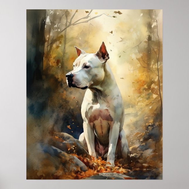 Dogo Argentino Dog Art Impressão (Frente)