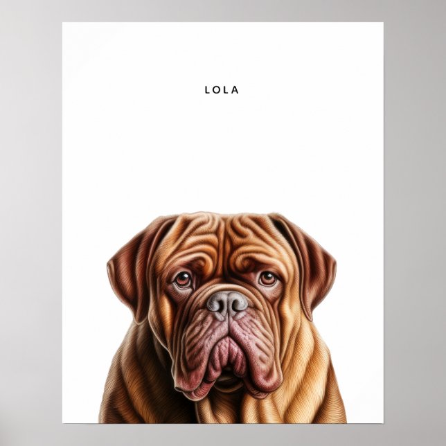 Dogue De Bordeaux Personalizado Impressão (Frente)