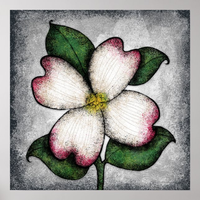 Dogwood Blossom Poster Wall Art (Frente)