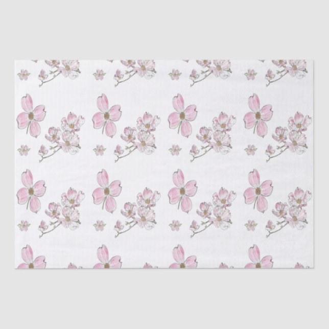 Dogwood Pattern design em Papel Tecido (Frente )