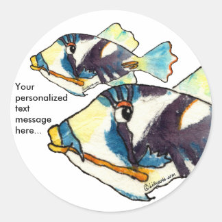 Dois adesivos personalizados de peixe humano