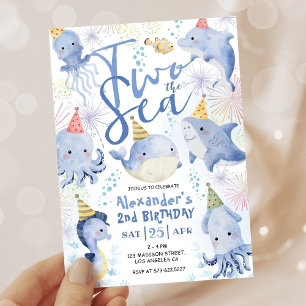 Dois Animais Da Festa Do Mar Convite Para O Oceano