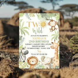 Dois Animais Selvagens Safari Convite Para segundo