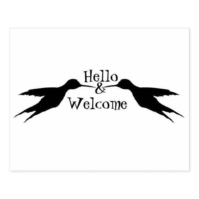 Dois beija-flores no voo 1a Carimbo de Borracha (Impressão)