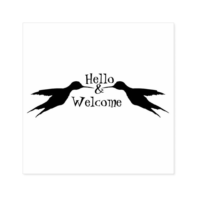 Dois beija-flores no voo 1a Carimbo de Borracha (Impressão)