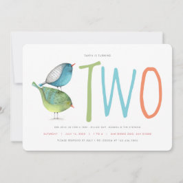 Dois Birdie Segundo Convite de aniversário