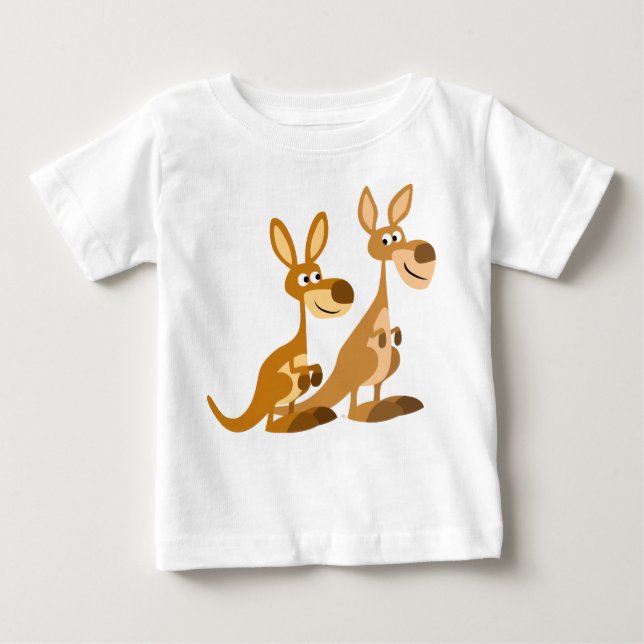 Dois Bons Cartoons Kangaroos Baby T-Shirt (Frente)