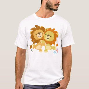 Dois Bons Cartoons Leões Tango Crianças Camiseta