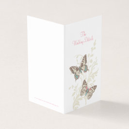 Dois borboletas cor-de-rosa mapa do casamento