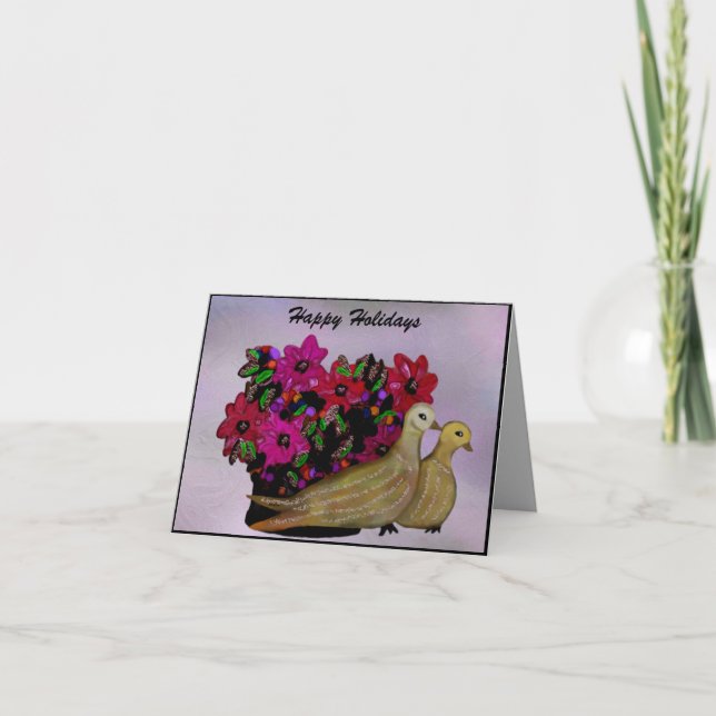 Dois cartões das pombas da tartaruga (Frente)