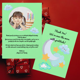 Dois cartões de agradecimentos de fotos de anivers